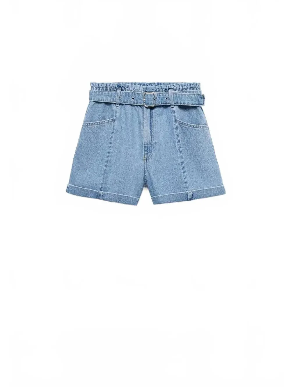 Mango Denim Shorts with Belt NWT Delia Medium Blue Size XS